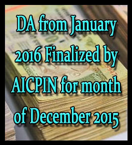 DA from January 2016 Finalized by AICPIN for month of December 2015